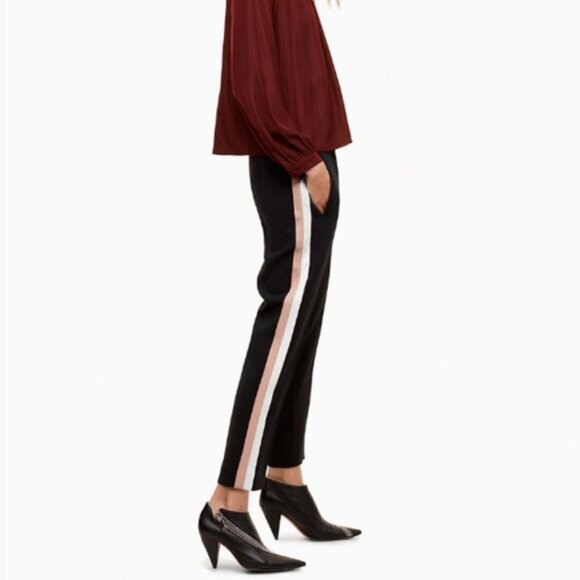 Aritzia Wilfred Darontal Pant Navy Side Stripe Trousers Pleated High Waist 00 - Picture 6 of 16